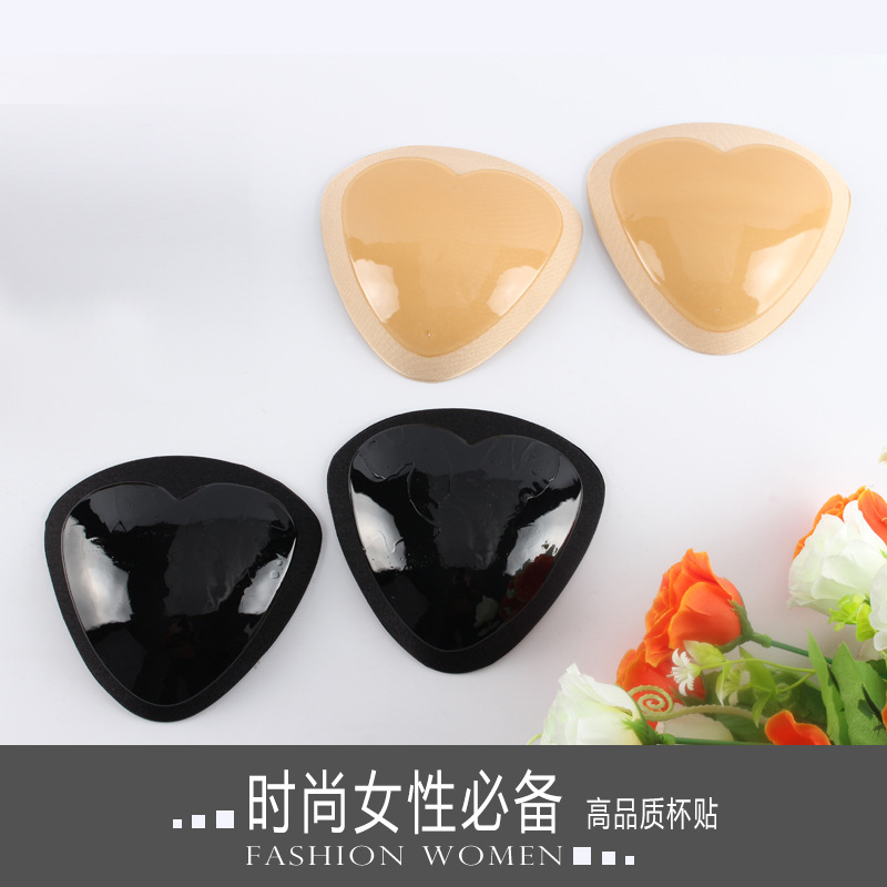 Picture of Triangle Silicone Chest Patch Women's Push-up Self-adhesive Chest Pad Invisible Thickened Sponge Pad Swimwear Bikini Underwear Insert