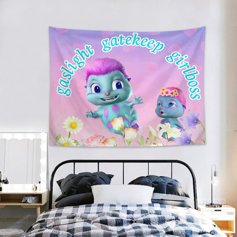 Picture of Personality funny Bibble tapestry cartoon animation bedroom decoration background wall hanging cloth foreign trade hot tapestry tapestry