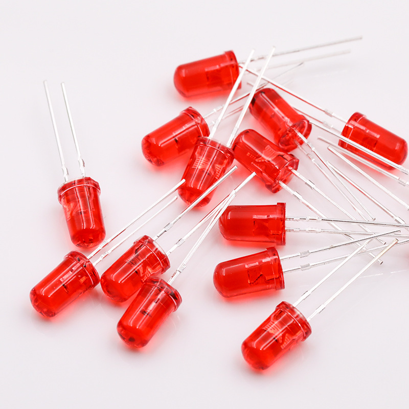 Picture of Manufacturer's 5mm Round Head Clear Short Legs with Edges Red Hair Red Green Hair Green Yellow Yellow Blue F5 High Brightness Led Lamp Beads