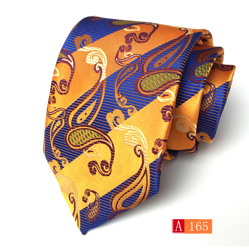 Picture of Source manufacturers polyester jacquard material men's tie big flower spike fashion tie in stock wholesale