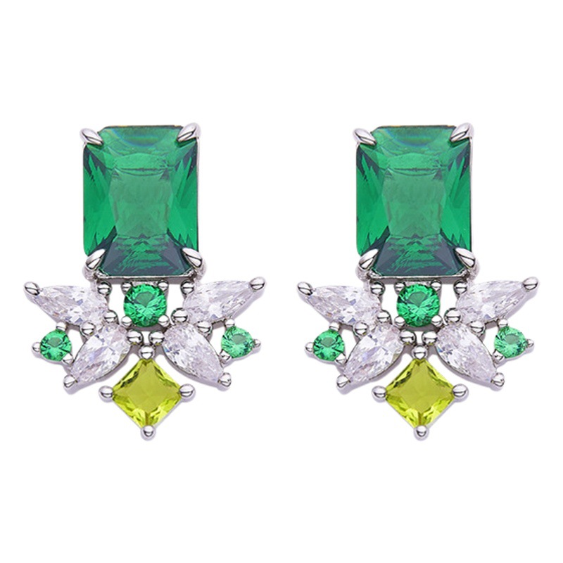 2022wish Cross-border New Tropical Rainforest Ear Gold Plated Mori High-level Sense Celebrity Elegant Ladies Evening Earrings