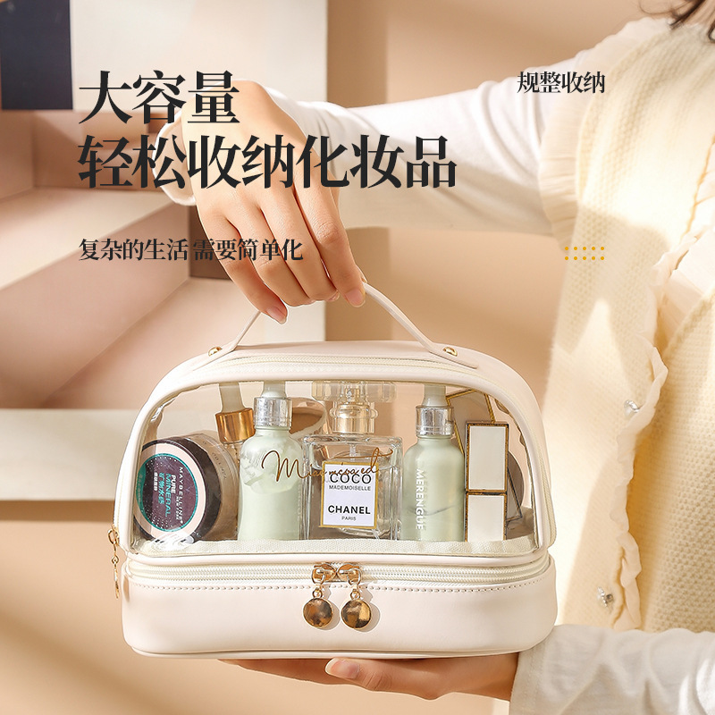 Picture of Pvc New Fashion Waterproof Cosmetic Bag Large Capacity Multi-Layer Cosmetic Cosmetics Bag Travel Portable Toiletry Bag