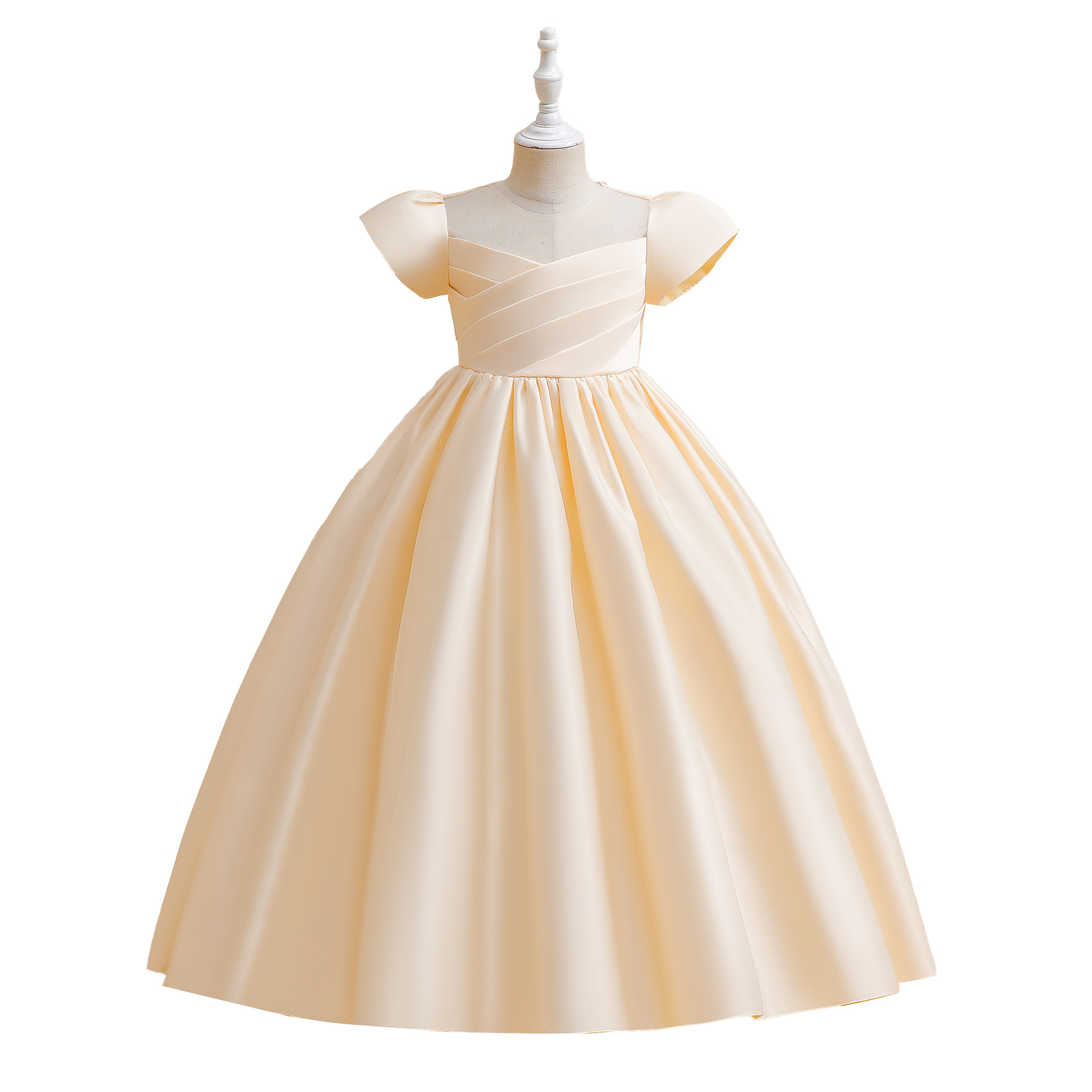 Picture of 2025 New Children's Dress Skirt Children's Satin Princess Skirt Middle and Large Children's Birthday Party Catwalk Piano Performance Costume