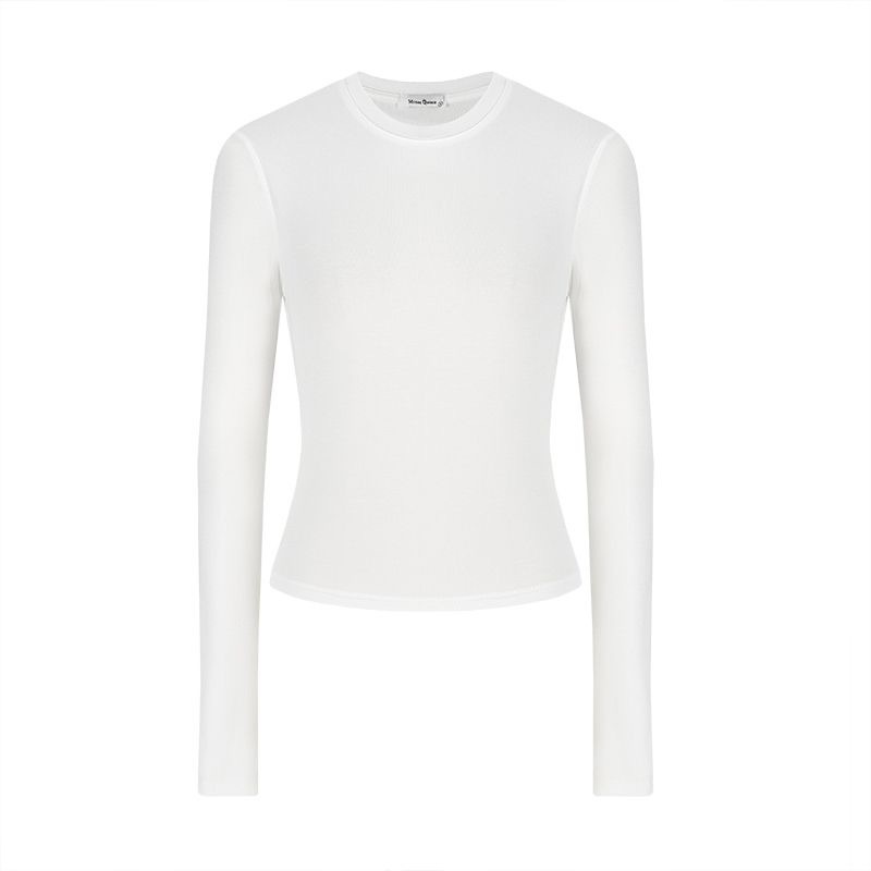 Picture of Crew neck slimming long-sleeve T-shirt for women, versatile 2025 new Korean style hot girl outfit, base layer top, women's trend