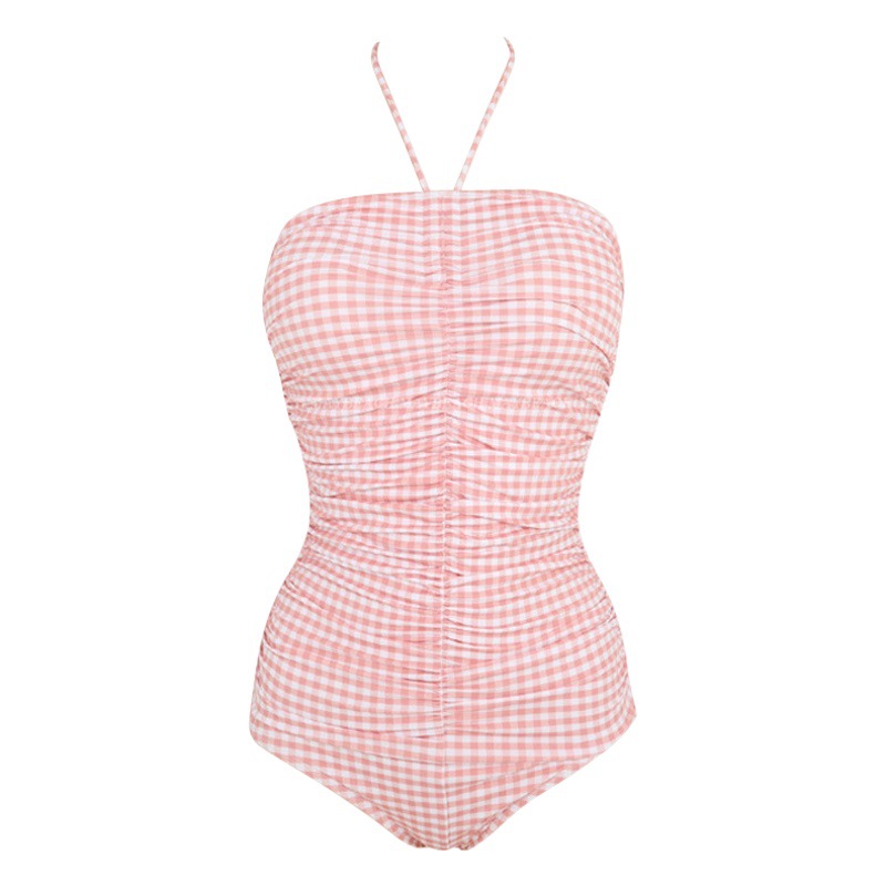Korean Ins Dongdaemun Swimsuit Women's Fashion Slimming Look Sexy Tube Top Small Breasts Belly Covering Hot Spring Whitening Photogenic Swimsuit