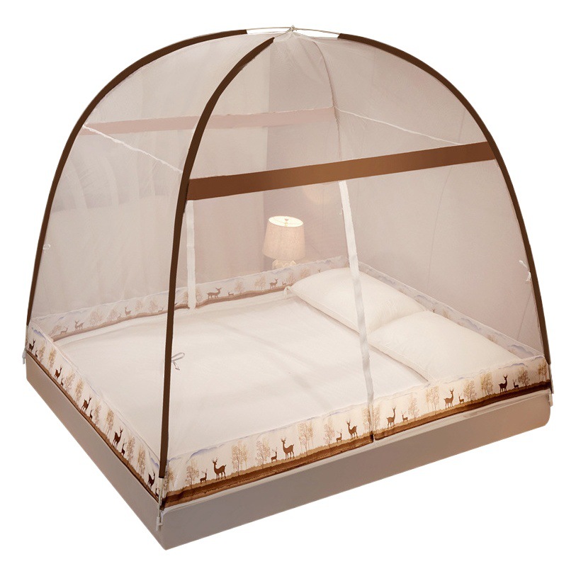Picture of Summer Mongolian Yurt Mosquito Net Installation Free Household Children's Tattoo Net Wholesale Double Door Zipper Folding Dormitory Text Net