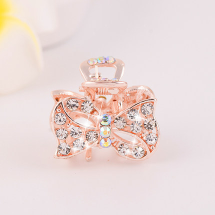 Picture of New small size Grab Clip Hair Clip Hair Clip Adult Bangs Hair Clip Children Top Clip Electroplated Rhinestone Elegant Hair Accessories Headdress