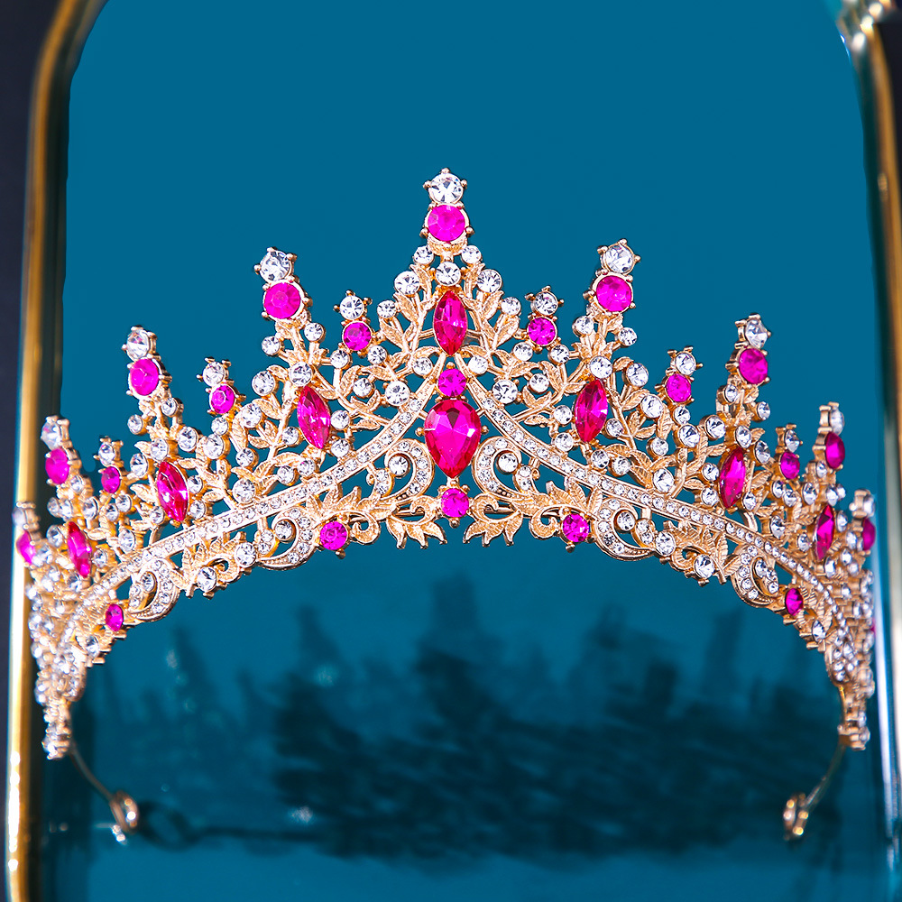 Picture of Bridal Crown New European-style headdress alloy with rhinestone crystal wedding dress accessories Amazon hair accessories