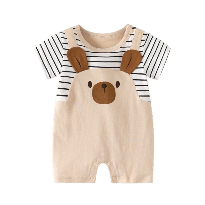 Picture of Internet Red Explosions Baby Cartoon Ha Clothes Summer Short-sleeved Baby Body Clothes Pure Cotton Thin Children's Wear Cross-border Special for Cute