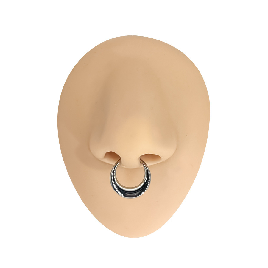 Picture of Cross-border explosions G23 titanium face triangle nose ring earrings 316 seamless nose ring ear ring body piercing jewelry