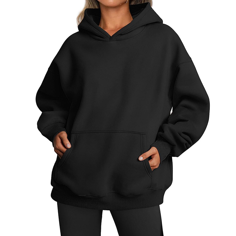 Picture of Amazon Europe and the United States cross-border foreign trade independent station 2023 new women's spring and autumn hooded sweater casual pocket jacket