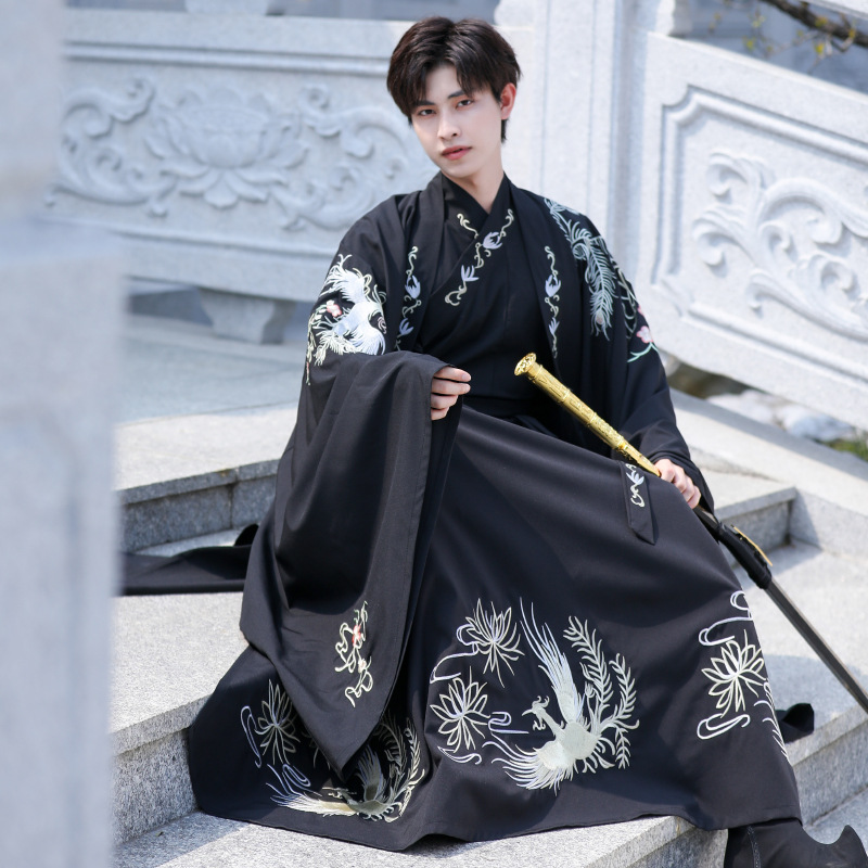 Original Chinese Style Hanfu Big Sleeve Shirt Coat Wei Jin Style Male Student Graduation Ancient Costume Suit Male Recitation Performance Costume