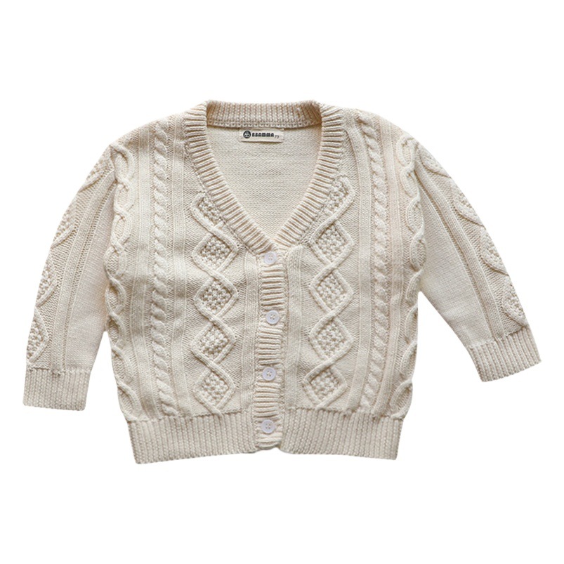 2024 Spring Baby Sweater Cardigan Girls Wool Cardigan Jacket Baby Twist New Pattern Knitted Sweater Cardigan