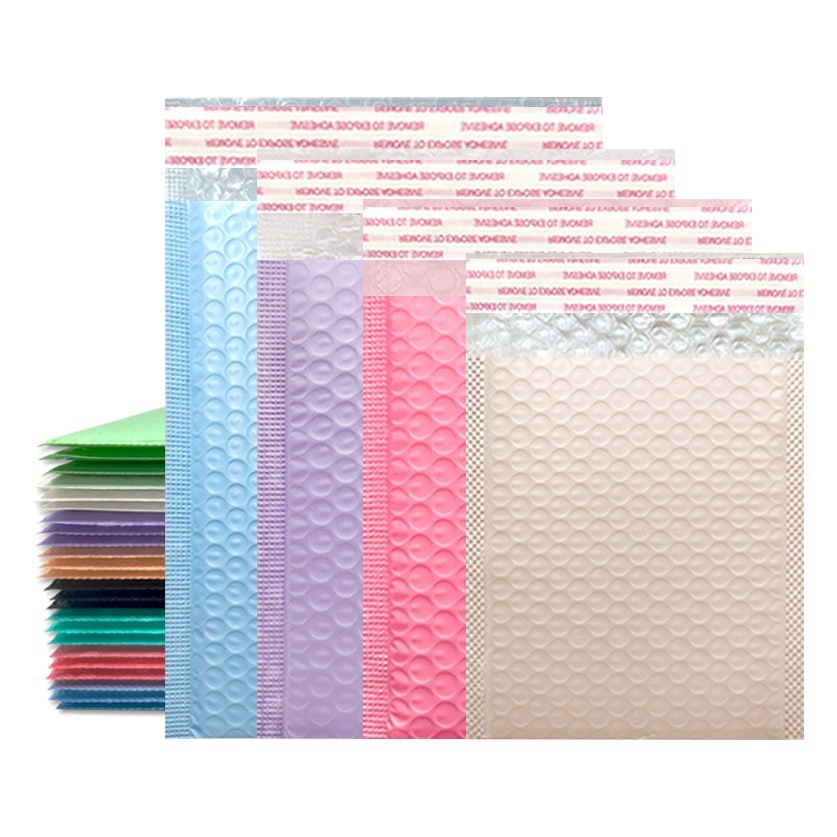 Color co-extruded film Bubble Bag wholesale foam bag bare pink packaging bag clothing packaging material express bag manufacturer