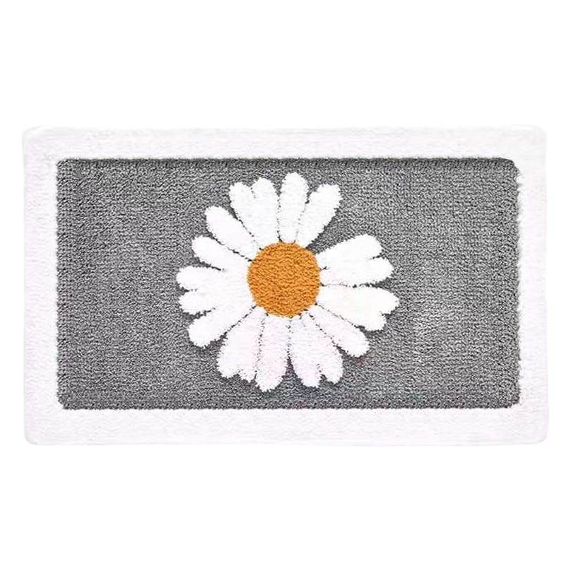Modern Simple Daisy Carpet Home Toilet Imitation Cashmere Foot Mat Toilet Bathroom Non-Slip Absorbent Floor Mat
