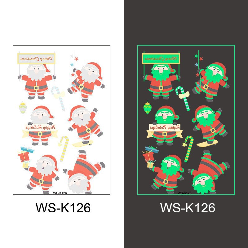Picture of New Christmas Luminous Tattoo Sticker Children's Cartoon Snowflake Face Decoration Gift Waterproof Sweat Luminous Sticker