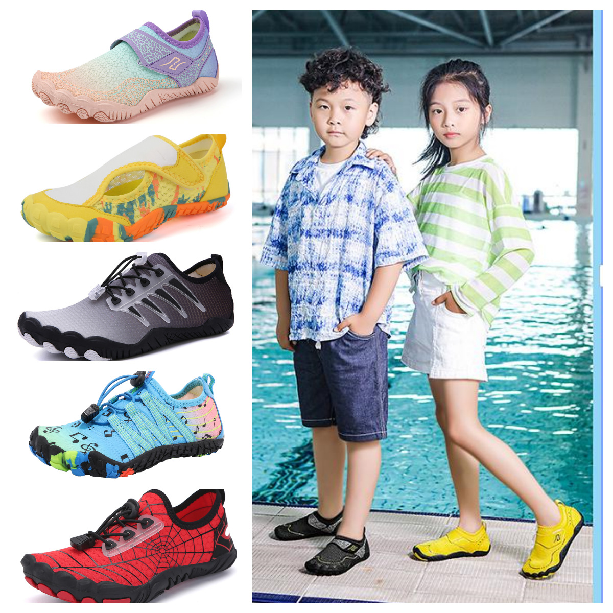 Picture of Children's upstream shoes beach shoes boys and girls sandals non-slip shoes swimming quick-drying water park drifting leisure sports