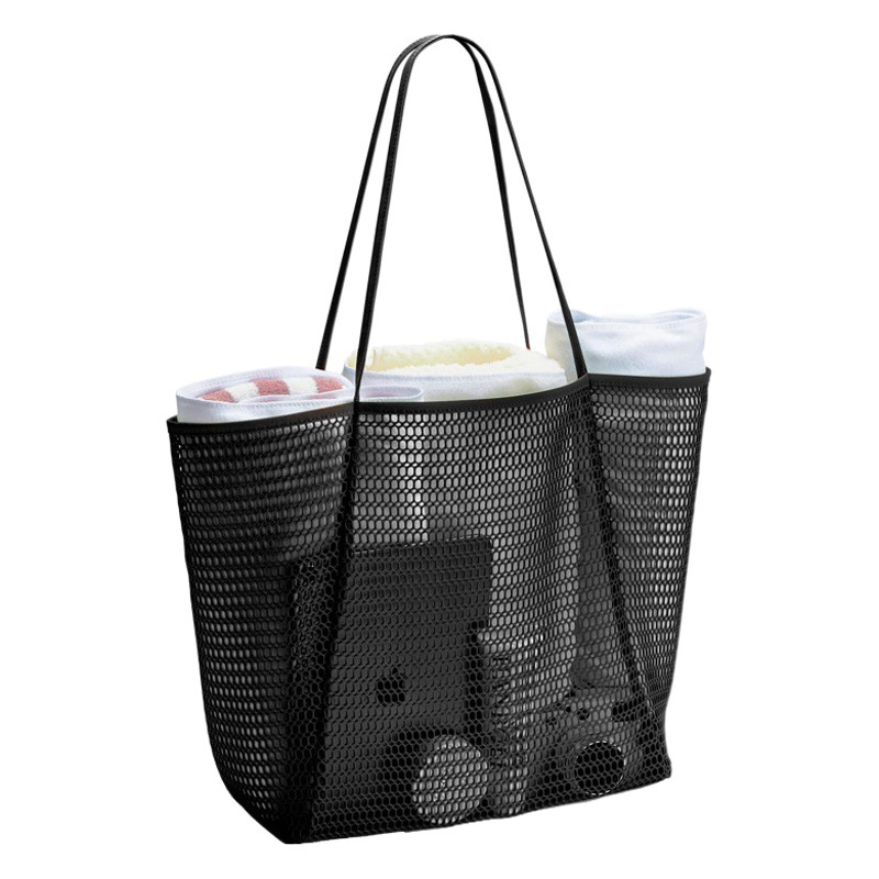 Cross-Border Supply Breathable Mesh Toy Swimsuit Sundry Storage Bag Beach Bag Multi-Functional Shoulder Shopping Bag Large