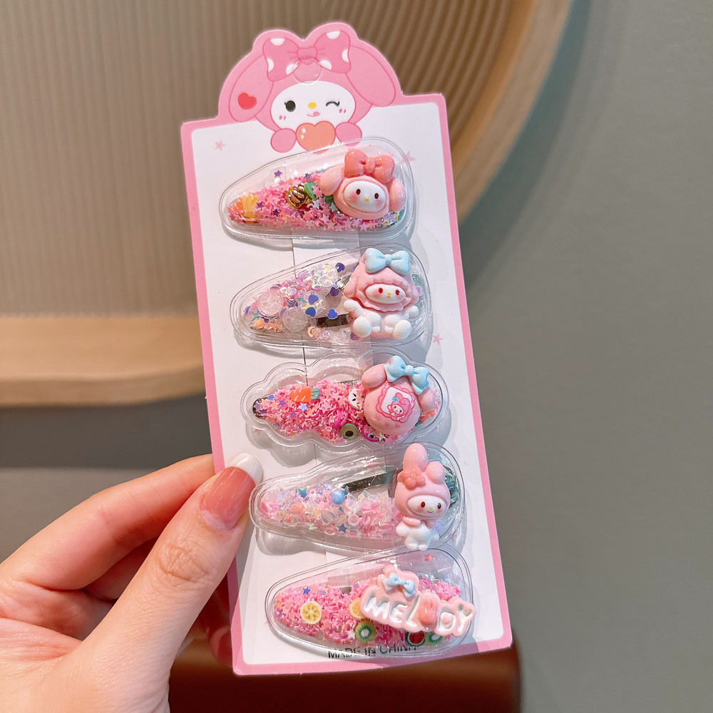 Picture of Children's Hairpin Girls' Headwear Side Side Bangs Clip Kids Baby's quicksand Clip Princess Cute Broken Hairpin bb Clip