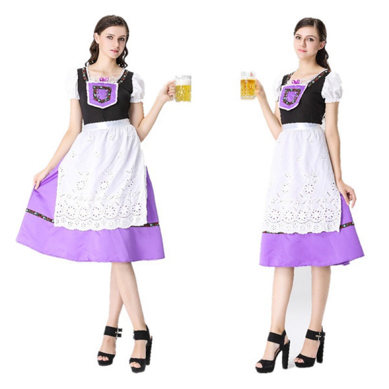 Halloween German Ding Dong Suit Beer Festival Costume Maid Maid Maid Suit Bavarian Traditional Costume Beer Long Dress