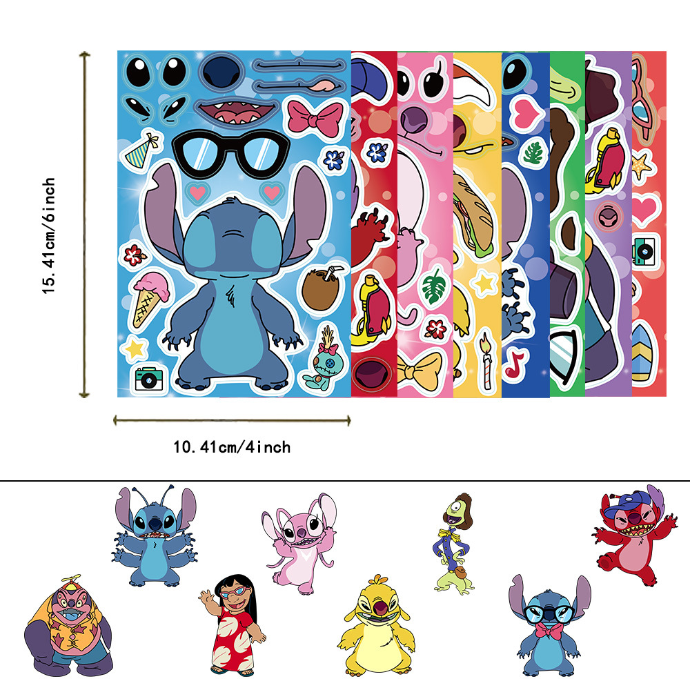 8 sheets/set star baby assembled stickers luggage phone case water Cup cartoon waterproof graffiti stickers wholesale