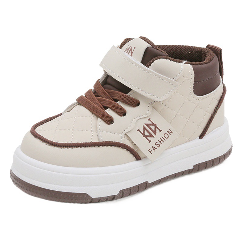 Children's Sports Shoes 2025 Spring & Fall Boys' Casual Sneakers New High-Top Girls' White Shoes Soft-Soled Baby Shoes