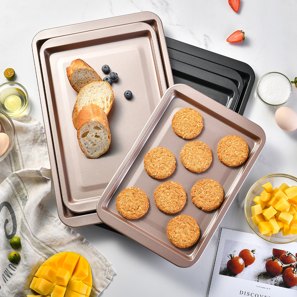 Picture of Rectangular Thickened Non-Stick Baking Pan for Oven Non-Stick Baking Cake Curly Cookie Mold Bread Baking Pan