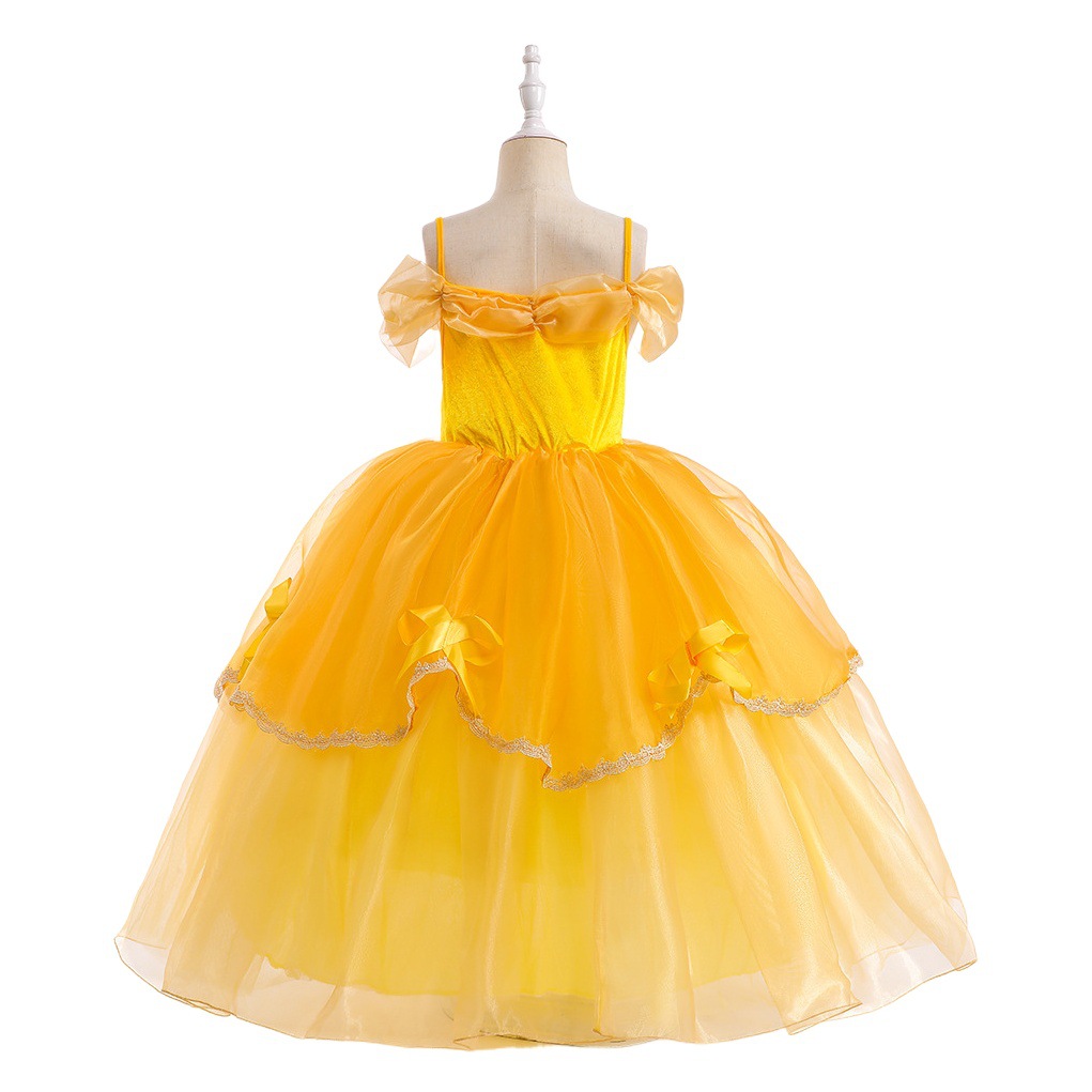 Amazon's New Belle Princess Dress Beauty and the Beast Christmas Tutu Skirt Girls Performance Clothing Kidsren's Dress