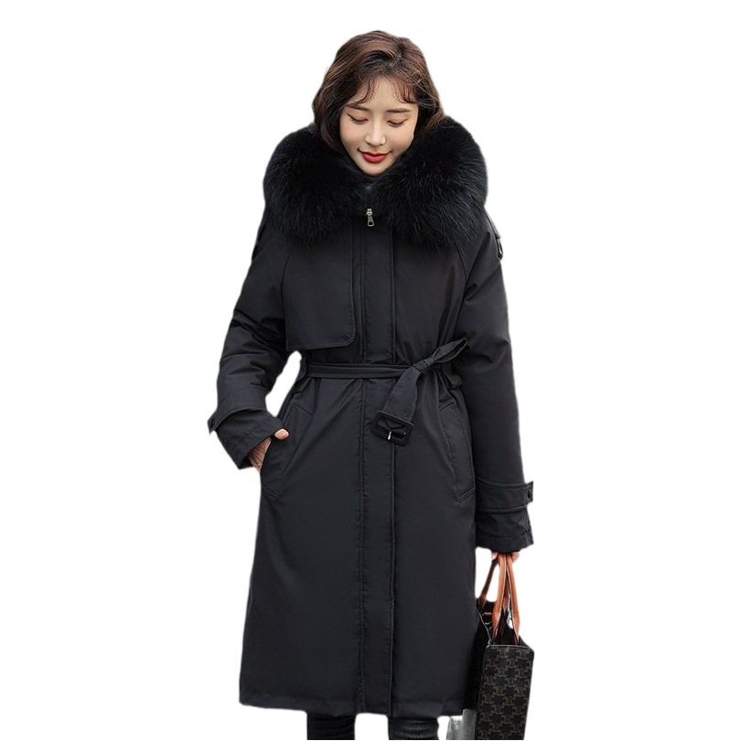 Women's cotton-padded clothes, mid-length, slim-fit, casual, cotton-padded coat, winter 2023