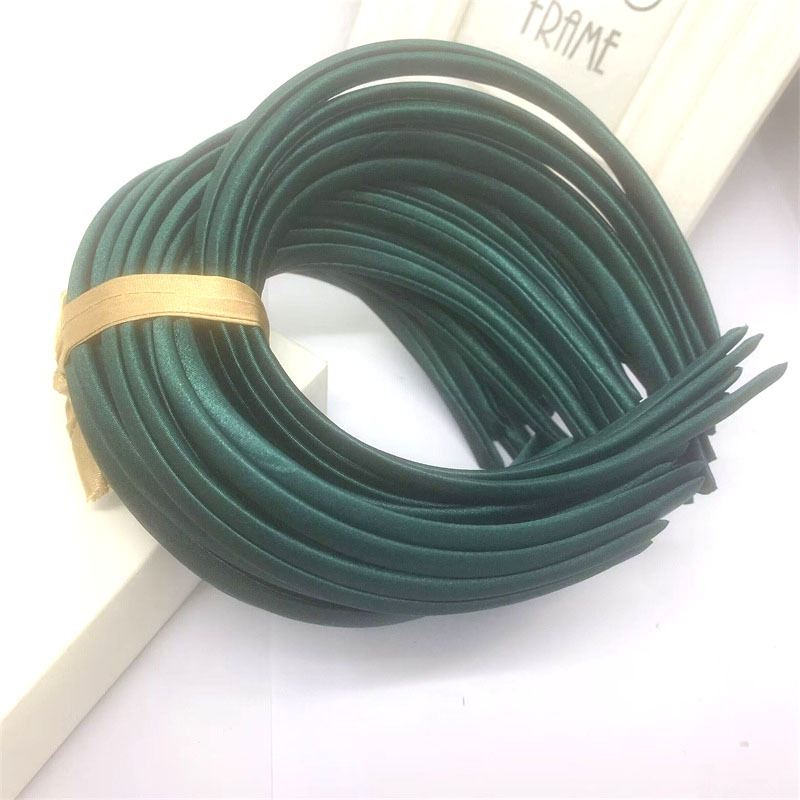 Picture of 10mm Candy-Colored Cloth-Wrapped Thickeneded Headband DIY Hairband Material Hair Accessories 1cm Satin Set Cloth Headband