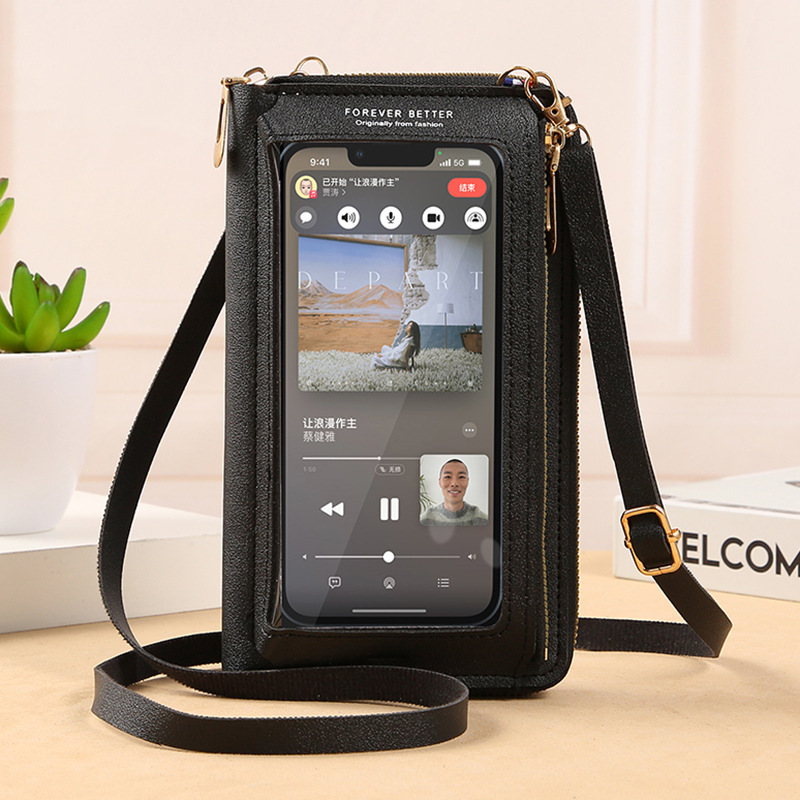 Picture of 2023 Touch Screen Phone Bag for Women, Crossbody Bag, Anti-Theft, Multi-Functional, Transparent, Fashionable Small Bag, Wallet, Phone Pouch, Anti-Drop
