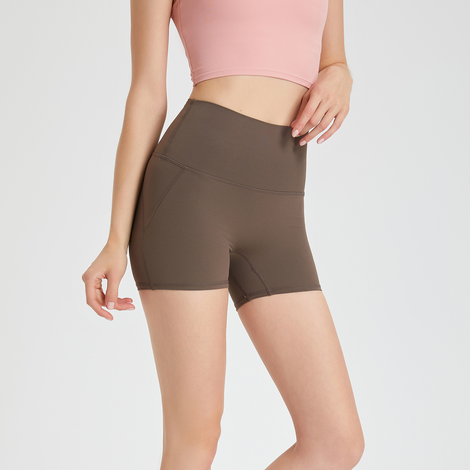 Picture of No-Wearing Underwear High Waist Peach Hip Zero Hot Pants No Embarrassment Line Sports Shorts Running Fitness Yoga Pants for Women