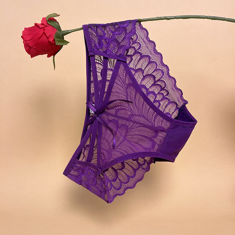 French Thin Breathable Lace Women's Underwear Low Waist Hollow Transparent Mesh Seamless Pure Desire Sexy Underwear for Women