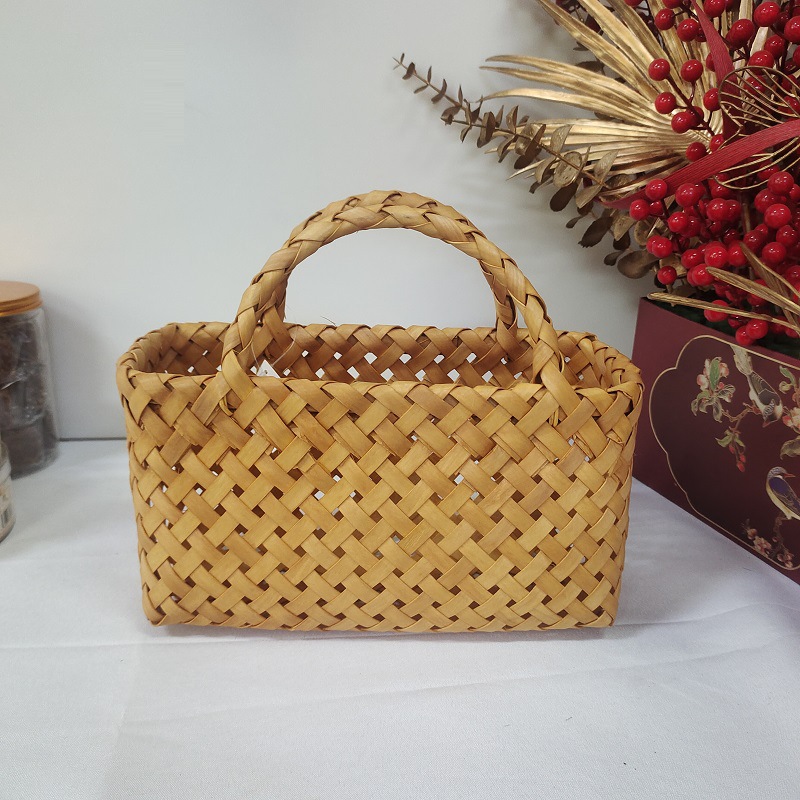Mid-Autumn Festival Gift Packaging Basket Wood Chip Basket Souvenir Basket New Year Gift Packaging