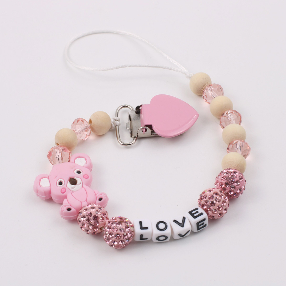 Baby products silicone baby pacifier chain baby pacifier chain log silicone koala cartoon anti-drop chain