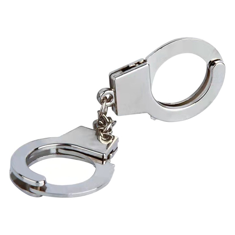 Creative Personality Simulation Mini Thumb Toy Handcuffs Metal Keychain Leisure Entertainment Key Chain Gift Gift