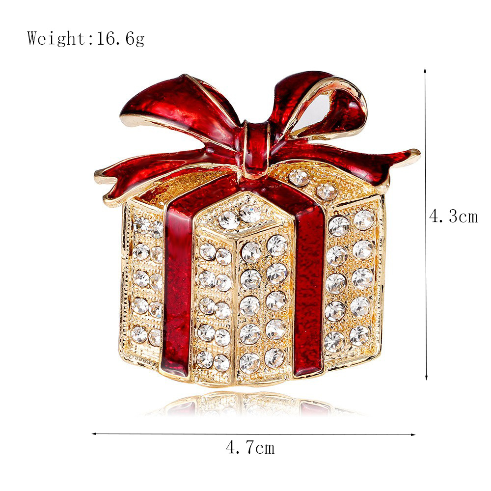 Picture of Lanhao European and American New Fashion Christmas Brooch Christmas Tree Shoes Elk Wreath Snowflake Bell Pin Women