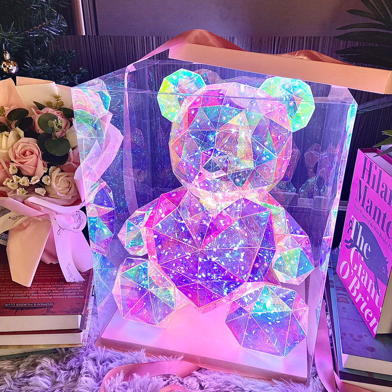 Picture of Birthday Gift for Girls to Send Girlfriend Creative Magic Luminous Bear Doll Girls Rabbit 520 Valentine's Day Gift