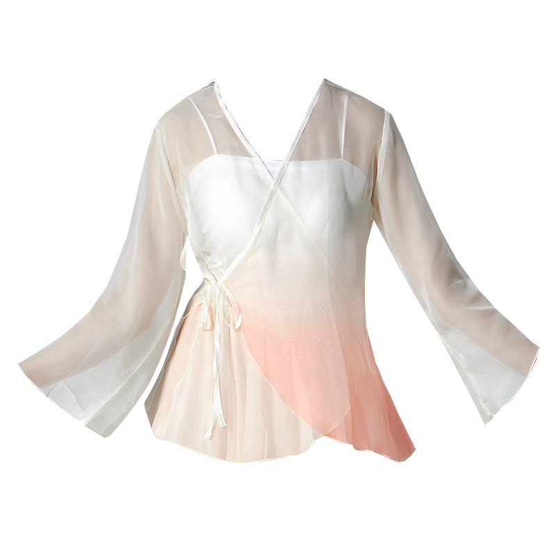 Picture of Body Body Rhyme Gradual Yarn Clothing Chinese Dance Elegant Top Women's Performance Clothing Practice Clothing Cardigan Classical Dance Clothing