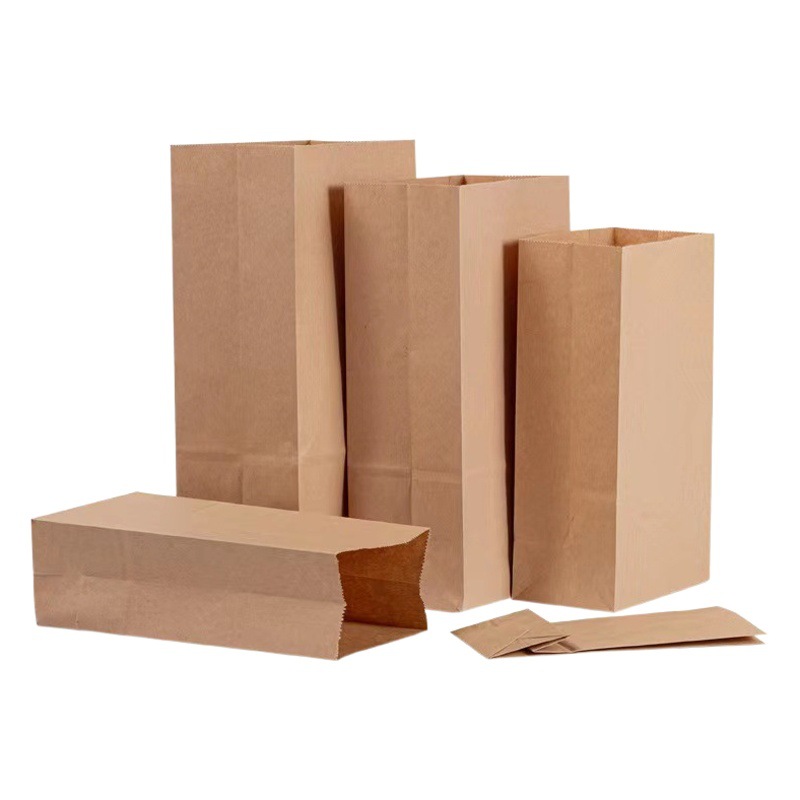 Wholesale kraft paper bag big bag packaging storage thick film anti-oil waterproof food packaging take-out bag