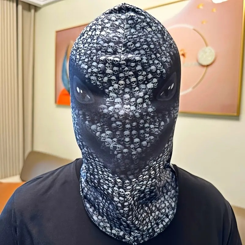 Picture of Summer Outdoor Sunscreen Mask Men's Ice Silk Motorcycle Riding Face Towel Thin Animal Full Face Neck Ear Hanging Tape