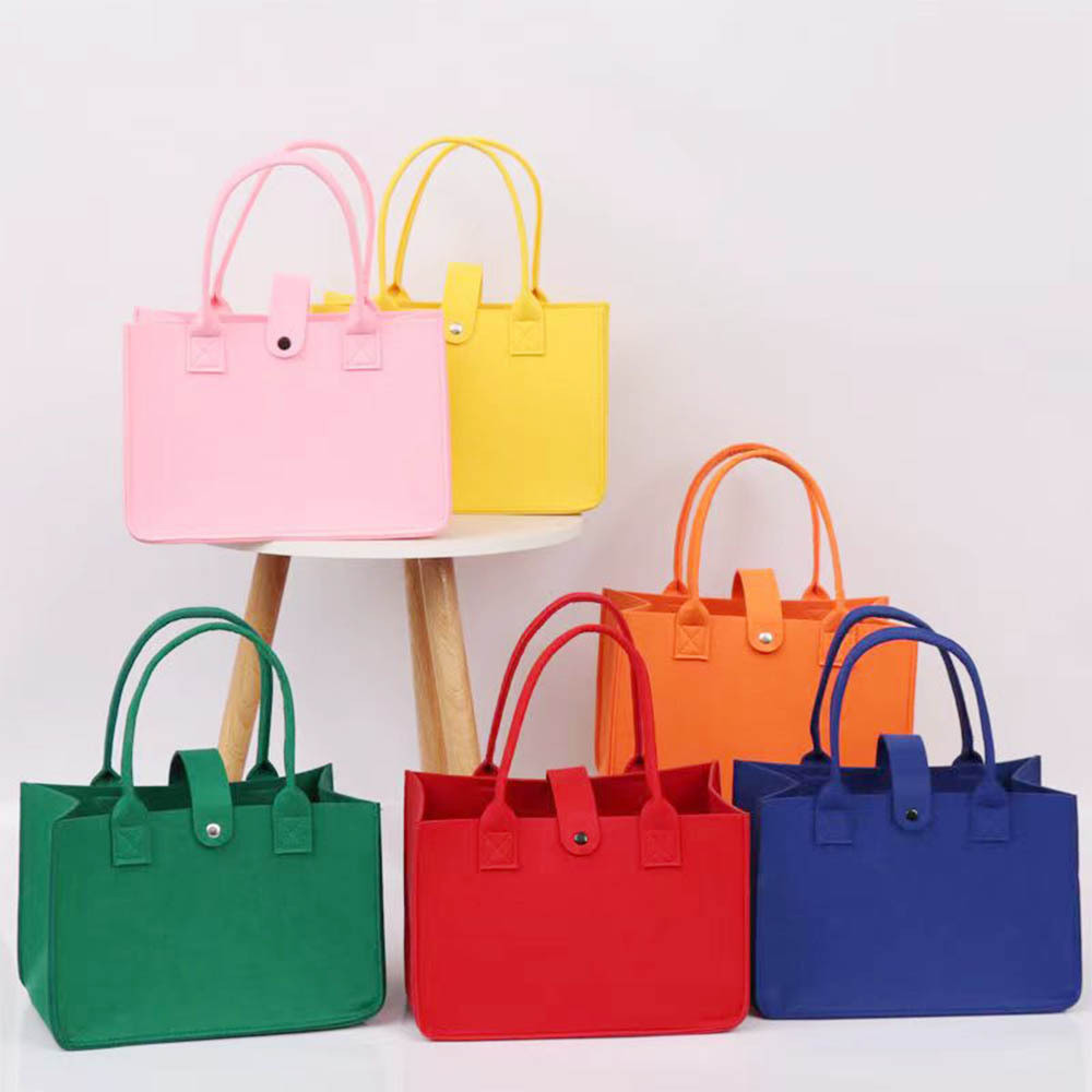 Felt bag, solid color handbag, gift bag, large capacity shopping bag, fashion storage bag, portable handbag, souvenir