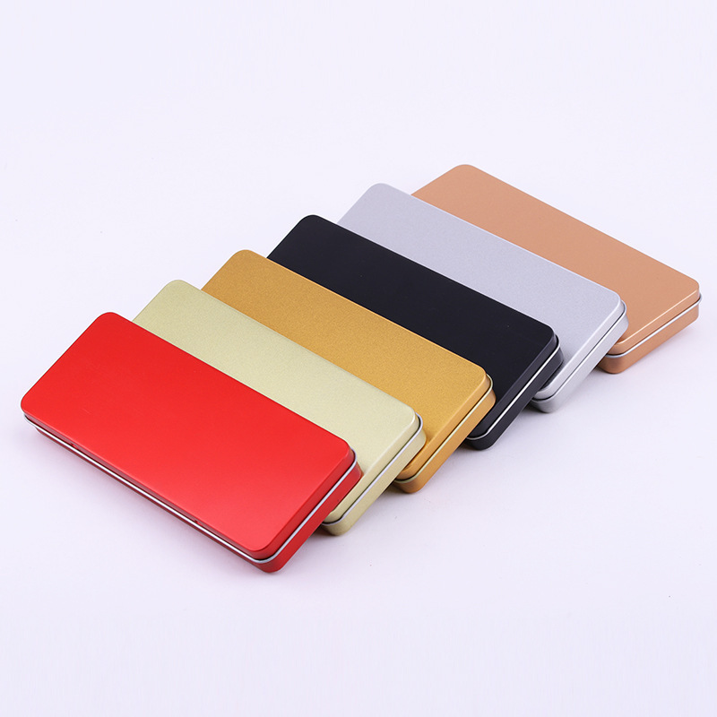 Picture of Rectangular Tinplate Box Pencil Eraser Storage Stationery Box Pen Conjoined Flip Cover Custom Tin Box