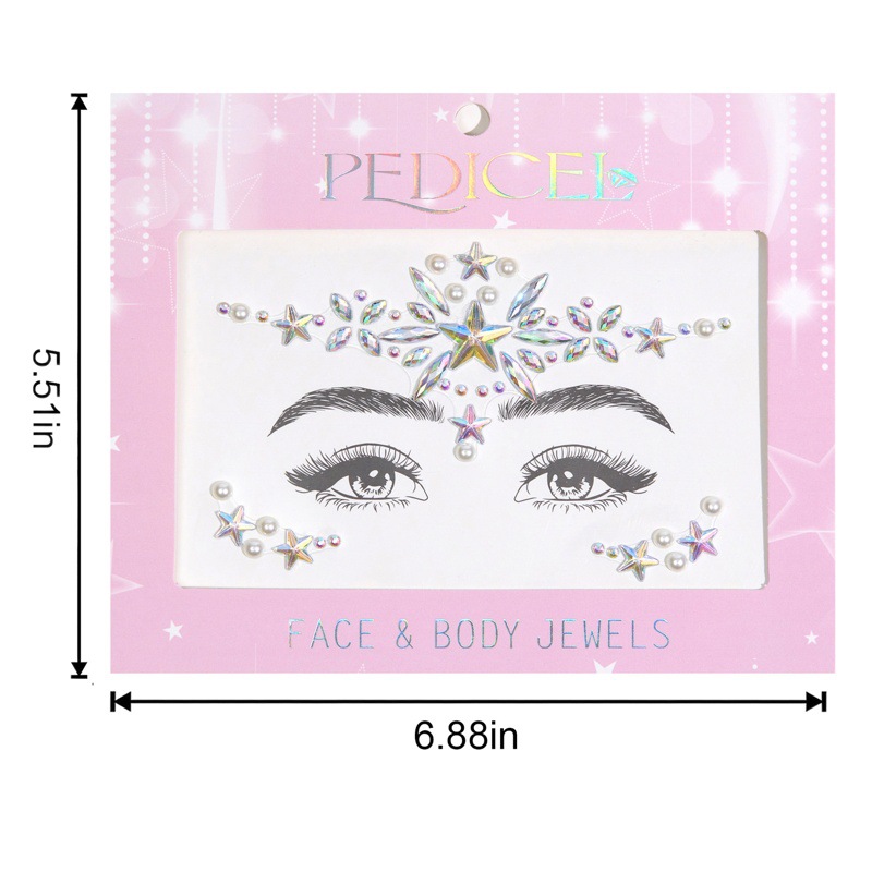 Specially Designed for Wholesale Amazon Temu Cross-Border Popular Spot Face Stickers Eyebrow Stickers Acrylic Diamond Stickers Party Tattoo Stickers