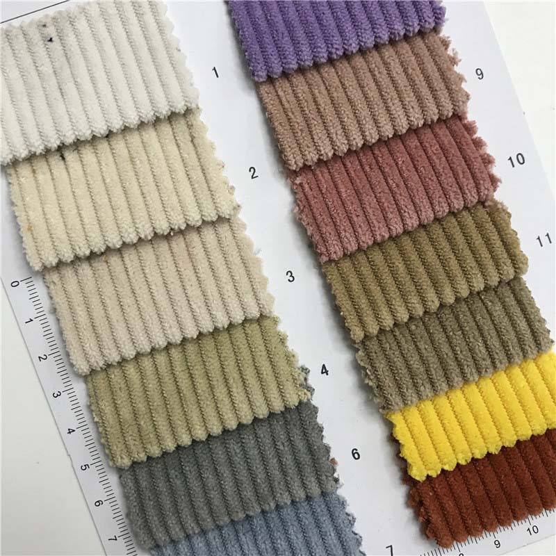 Warp knitting 6 pit stretch corduroy/reactive dyeing 41 color spot supply fashion casual fabric 365695