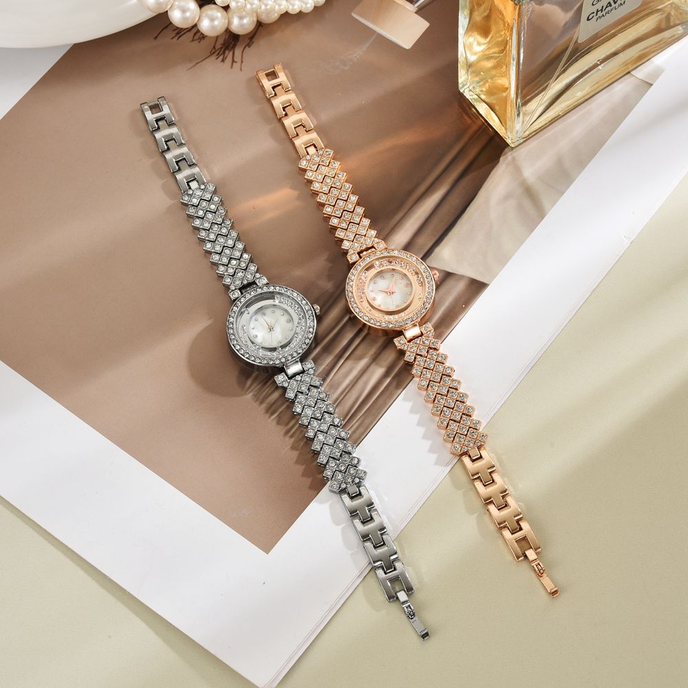Picture of New Fashion Round Full Diamond Watch Women's Small Dial Small Fragrant Style Full Diamond Chain Bracelet Watch
