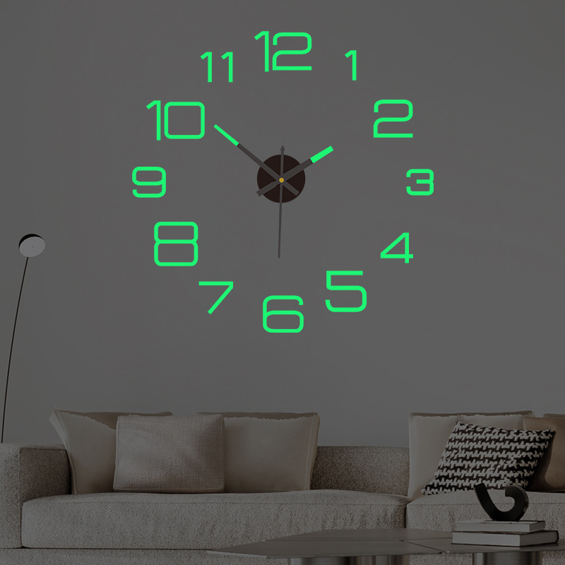 Modern Simple Creative Acrylic Luminous diy Wall Clock Living Room Silent Clock Bedroom Mirror Wall Decorative Clock