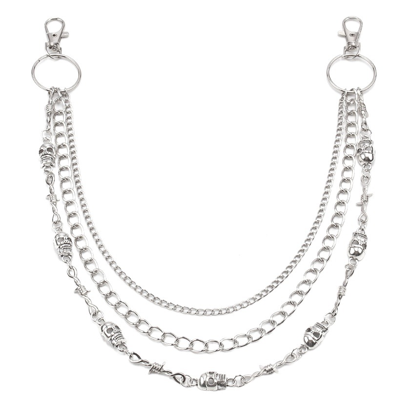 Cross-Border Jewelry, Fashionable and Personalized, Trendyy Small Skull Trouser Chain, Hip-Hop Punk Versatile Retro Trousers Accessories