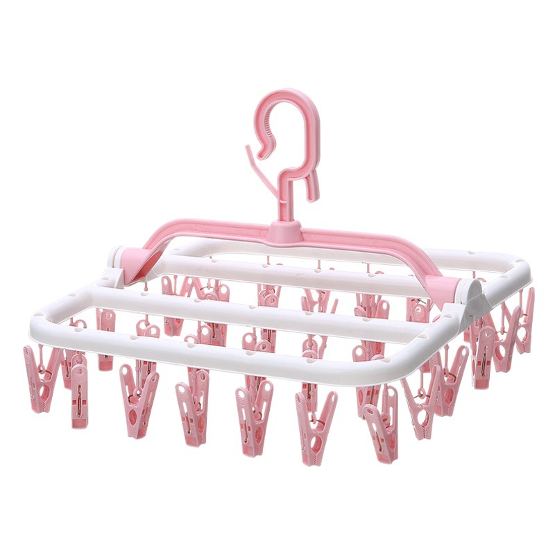 Underwear socks drying rack baby drying rack plastic multi-clip Windproof Folding pants rack children baby clothes support