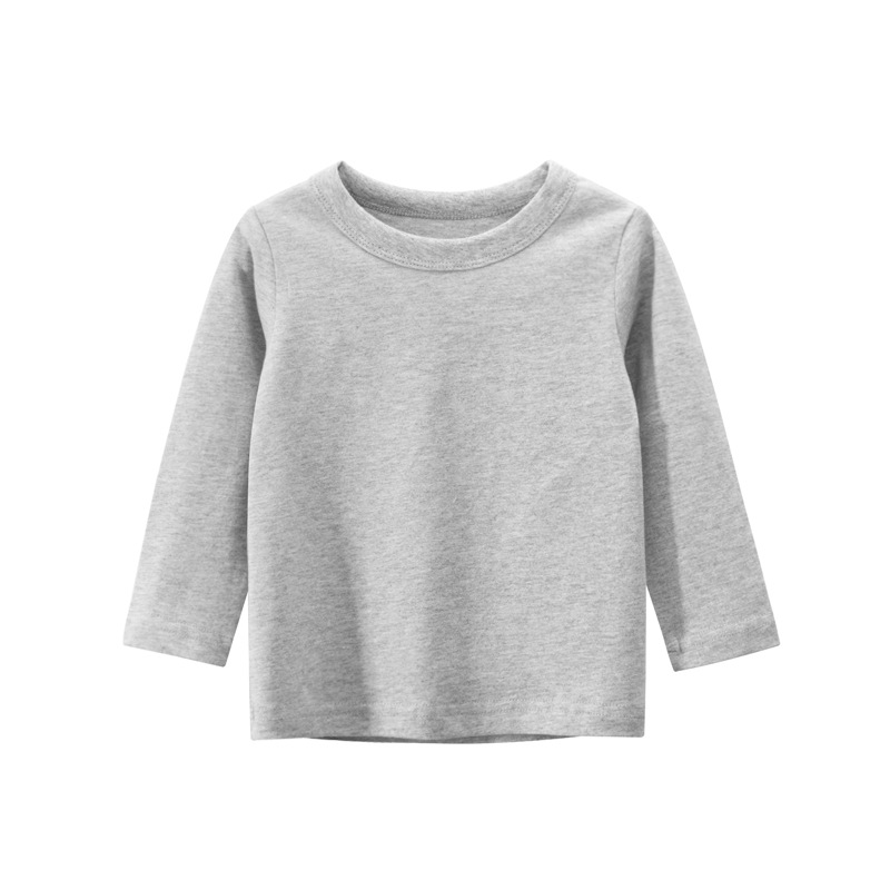 Picture of 27Kids Brand Kidsren's Clothing Autum 2024 Boys' Long-Sleeved T-Shirts Pure Color Advertising Shirts Kidsren's Clothes One Piece Delivery